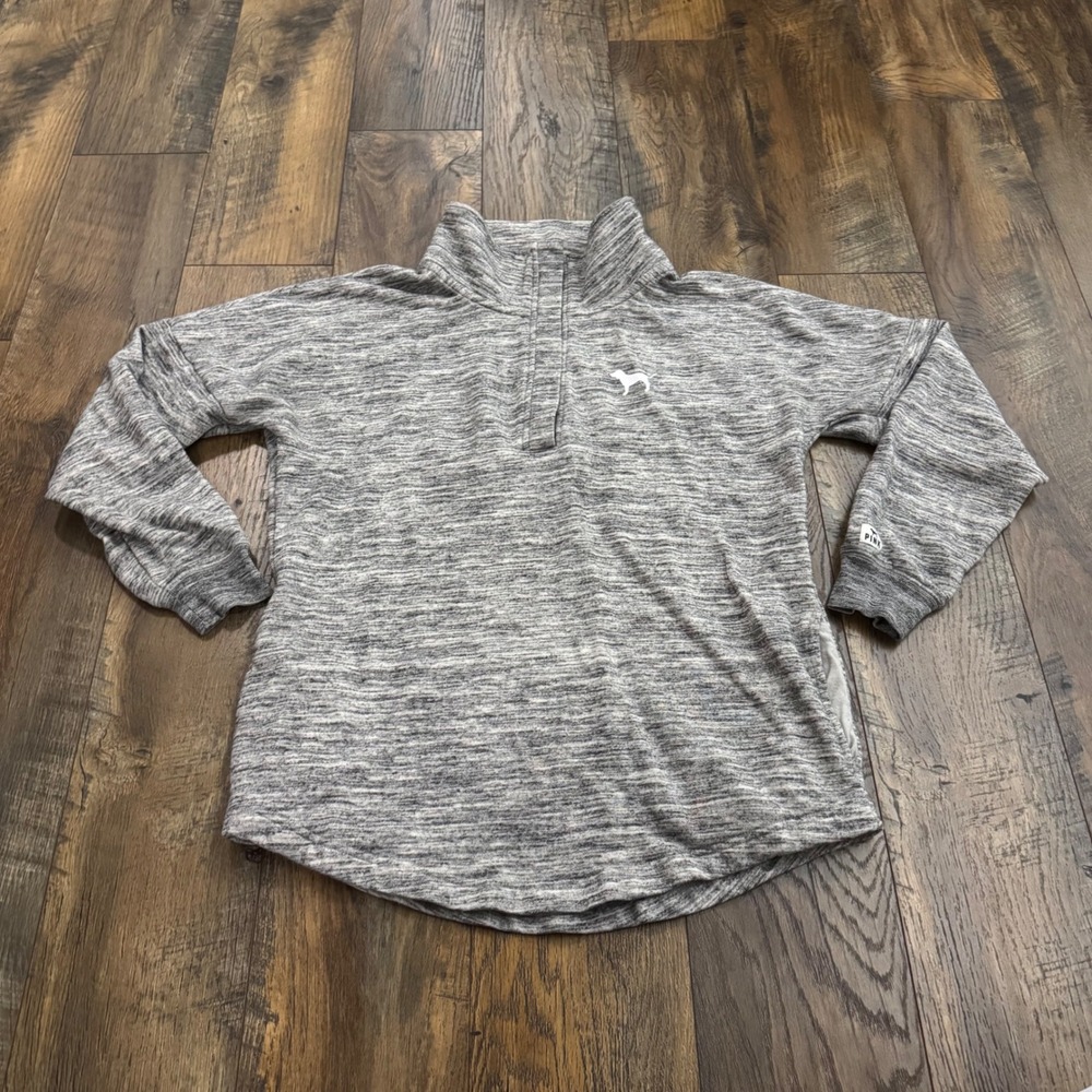 PINK Victorias Secret Grey Snap Neck‎ Pullover Sweatshirt Small Comfort Casual